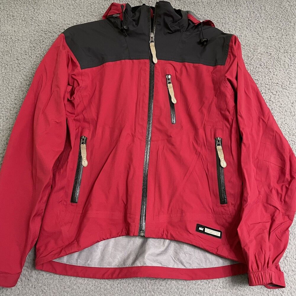 REI E1 Elements Jacket Windbreaker Lightweight Rain Full Zip Women’s S Red Black